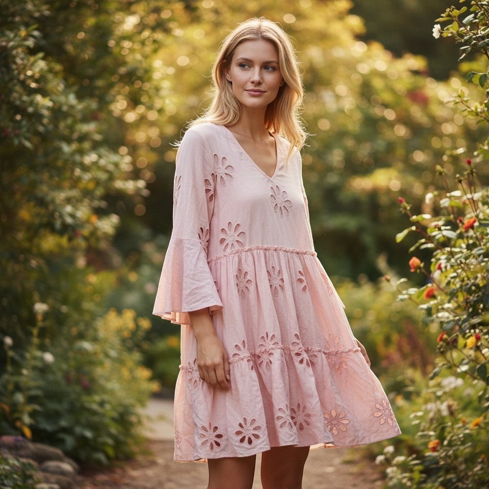 Charlie Paige Pink Floral Dress Size Small NWT Flaws As Shown